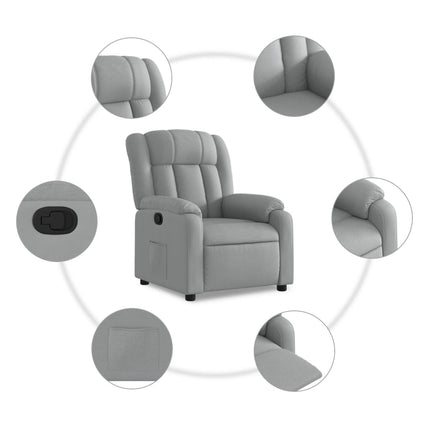Fauteuil inclinable en tissu gris clair