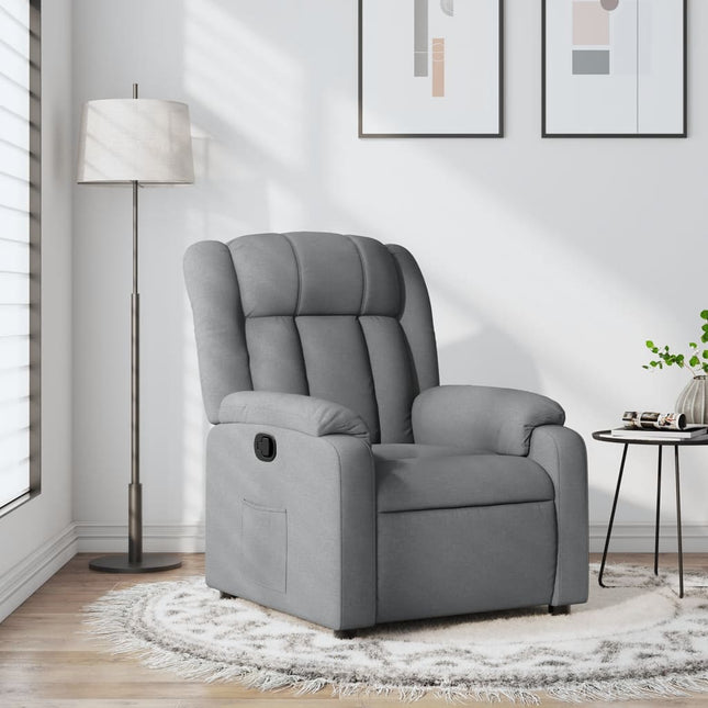 Fauteuil inclinable en tissu gris clair