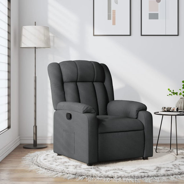 Fauteuil inclinable en tissu gris foncé