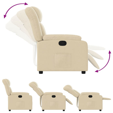 Fauteuil inclinable en tissu crème