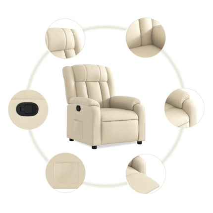 Fauteuil inclinable en tissu crème