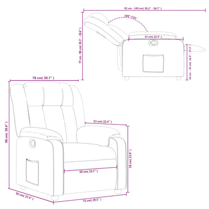 Fauteuil inclinable en tissu crème