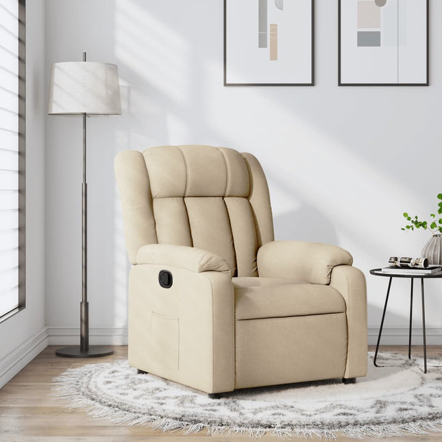 Fauteuil inclinable en tissu crème