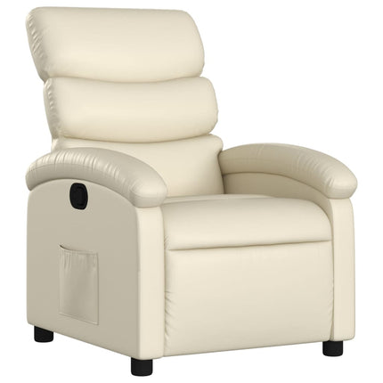 Fauteuil inclinable en similicuir crème