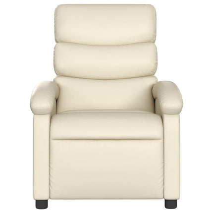 Fauteuil inclinable en similicuir crème