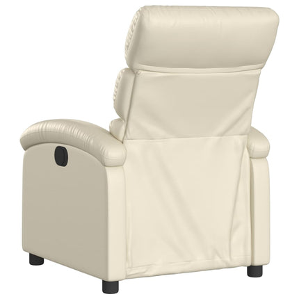 Fauteuil inclinable en similicuir crème