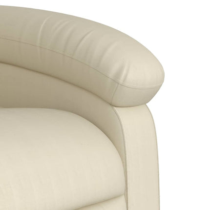 Fauteuil inclinable en similicuir crème