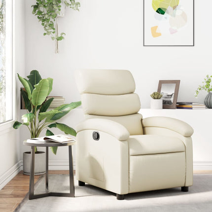 Fauteuil inclinable en similicuir crème