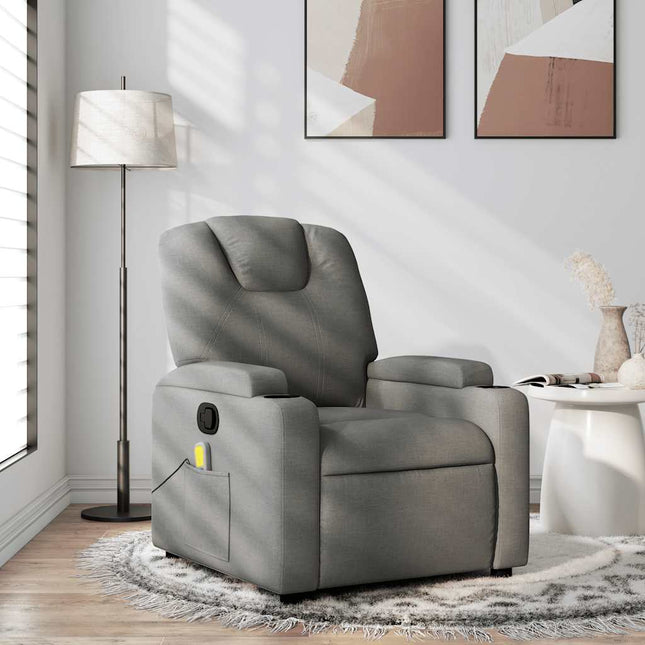 Fauteuil inclinable de massage gris foncé tissu