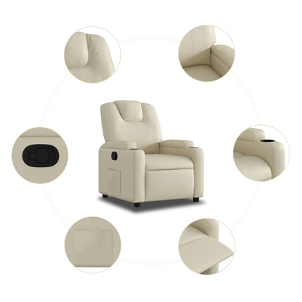Fauteuil inclinable en similicuir crème