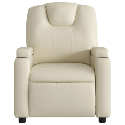 Fauteuil inclinable en similicuir crème