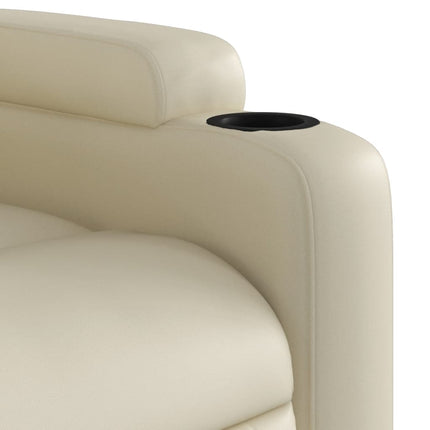 Fauteuil inclinable en similicuir crème