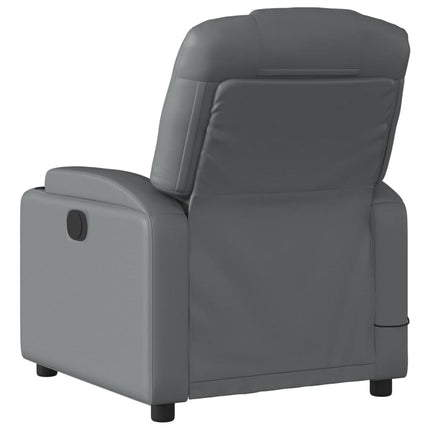 Fauteuil de massage inclinable gris similicuir