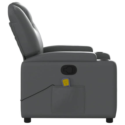 Fauteuil de massage inclinable gris similicuir