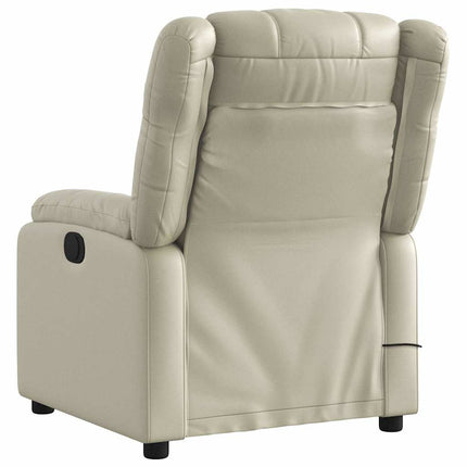 Fauteuil de massage inclinable crème similicuir