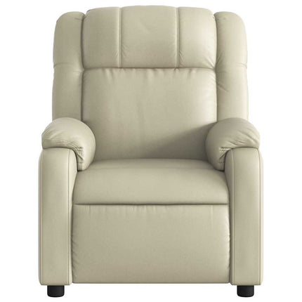 Fauteuil de massage inclinable crème similicuir
