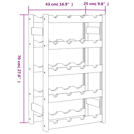 Casier à bouteilles pour 20 bouteilles gris bois pin solide