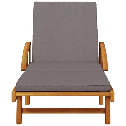 Chaises Longues Lot De 2 Avec Coussins 200X68X83 Cm Bois Acacia Gris foncé 2x sunlounger 1