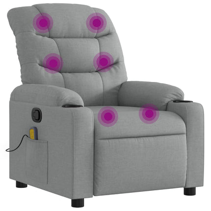 Fauteuil de massage inclinable gris clair tissu