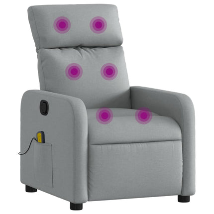 Fauteuil inclinable de massage en tissu gris clair