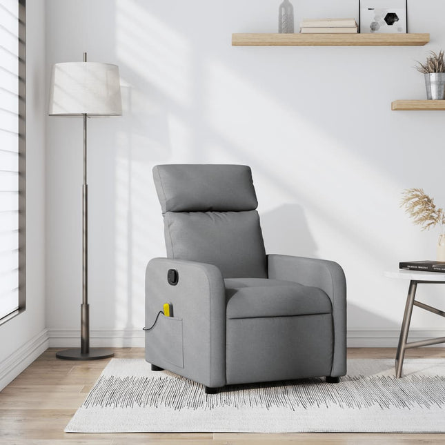 Fauteuil inclinable de massage en tissu gris clair