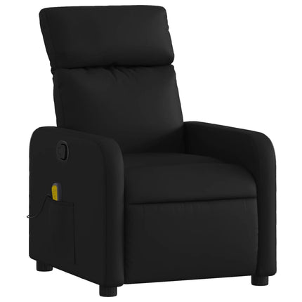 Fauteuil inclinable massant en similicuir noir
