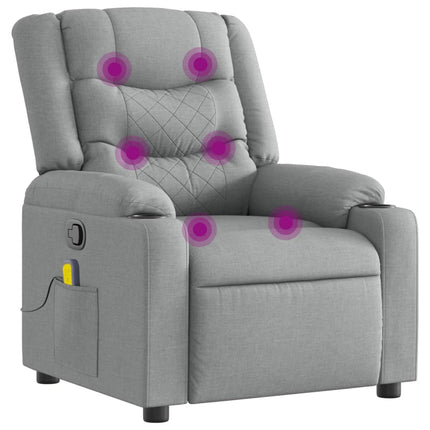 Fauteuil inclinable de massage en tissu gris clair