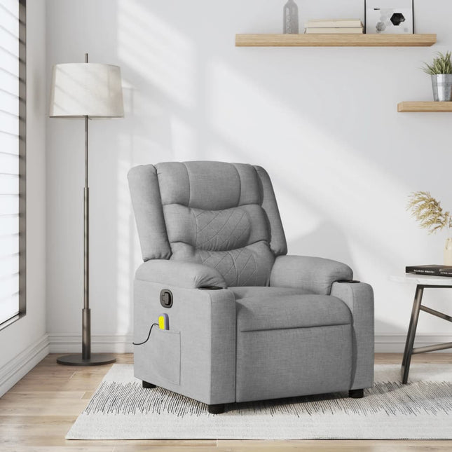 Fauteuil inclinable de massage en tissu gris clair