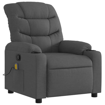 Fauteuil inclinable de massage gris foncé tissu