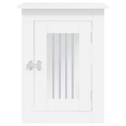 Meuble de cage pour chiens blanc 45x62x59 cm bois d'ingénierie