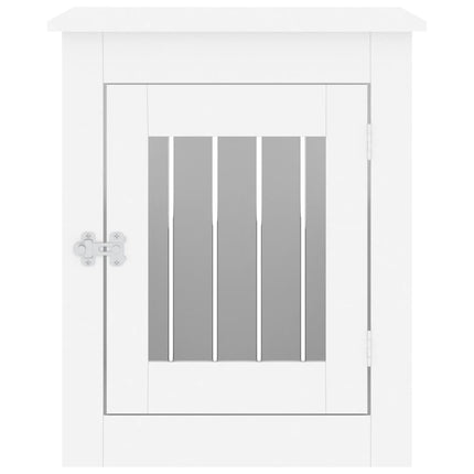 Meuble de cage pour chiens blanc 55x75x65 cm bois d'ingénierie
