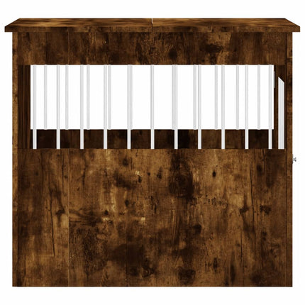 Meuble de cage pour chiens chêne fumé 64,5x80x71 cm