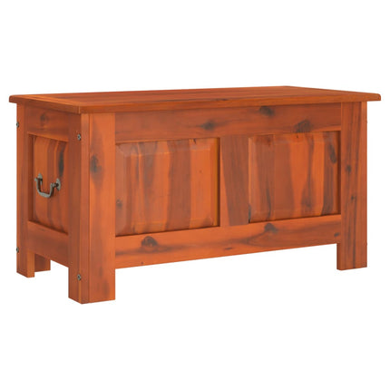 Coffre de rangement avec couvercle marron bois massif d'acacia