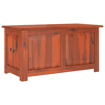 Coffre de rangement avec couvercle marron bois massif d'acacia