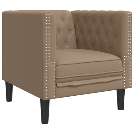 Ensemble de canapé Chesterfield 3 pcs cappuccino similicuir