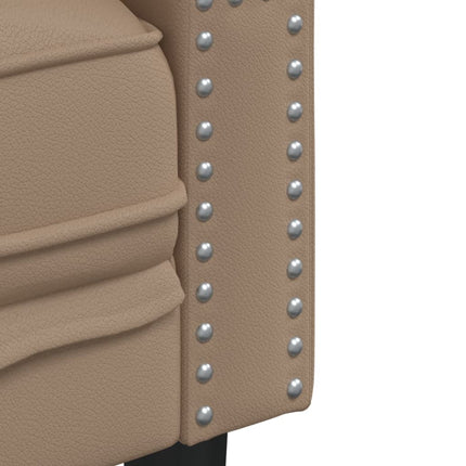 Ensemble de canapé Chesterfield 2 pcs cappuccino similicuir