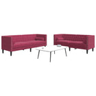 Ensemble de canapé Chesterfield et traversins 2 pcs velours