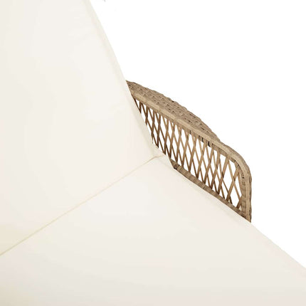 Chaise longue avec coussin Beige 157 x 55 x 92cm polyrotin