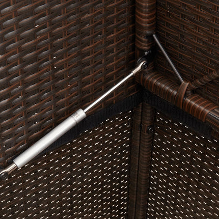 Banc de jardin avec coussins marron résine tressée