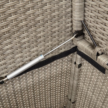 Banc de jardin avec coussins gris clair résine tressée