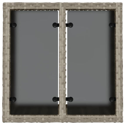 Table de jardin avec dessus en verre gris clair résine tressée