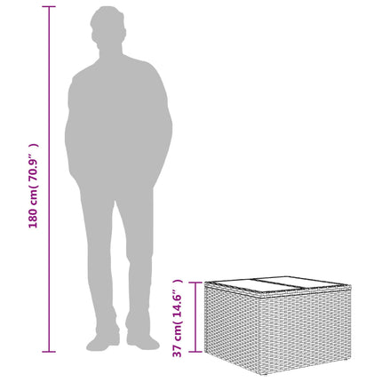 Table de jardin avec dessus en verre gris clair résine tressée
