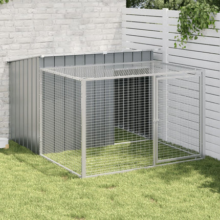 Niche pour chien avec enclos Anthracite 153 x 194 x 110 cm Acier galvanisé