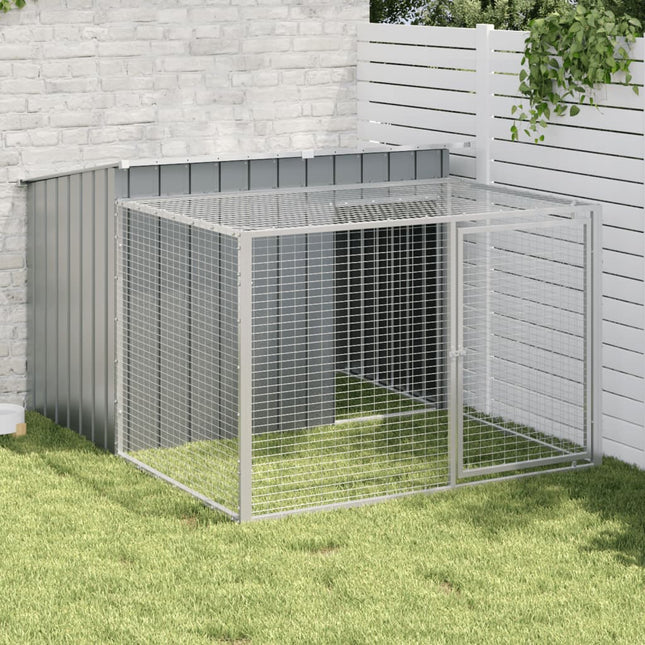 Niche pour chien avec enclos Anthracite 153 x 194 x 110 cm Acier galvanisé
