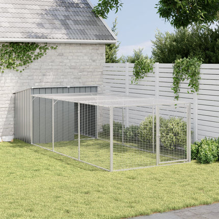 Niche pour chien avec enclos Anthracite 153 x 396 x 110 cm Acier galvanisé