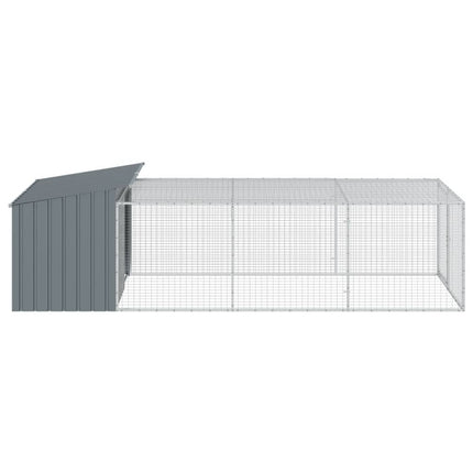 Niche pour chien avec enclos Anthracite 153 x 396 x 110 cm Acier galvanisé
