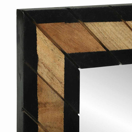 Miroir Noir et Marron 50 x 2 x 50 cm Bois massif d'acacia