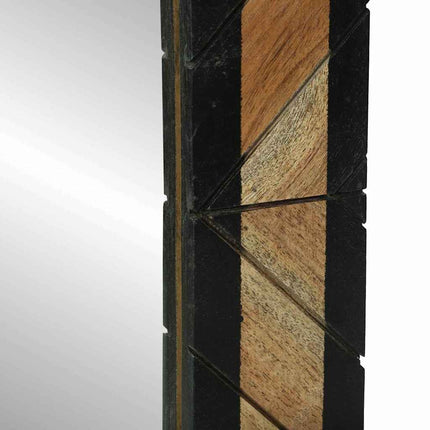 Miroir Noir et Marron 50 x 2 x 50 cm Bois massif d'acacia