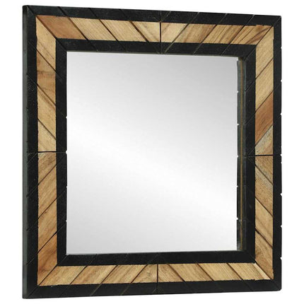 Miroir Noir et Marron 50 x 2 x 50 cm Bois massif d'acacia