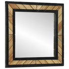 Miroir Noir et Marron 50 x 2 x 50 cm Bois massif d'acacia